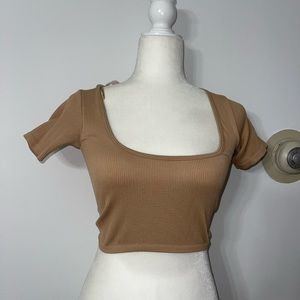 Zara nude crop top new w tag